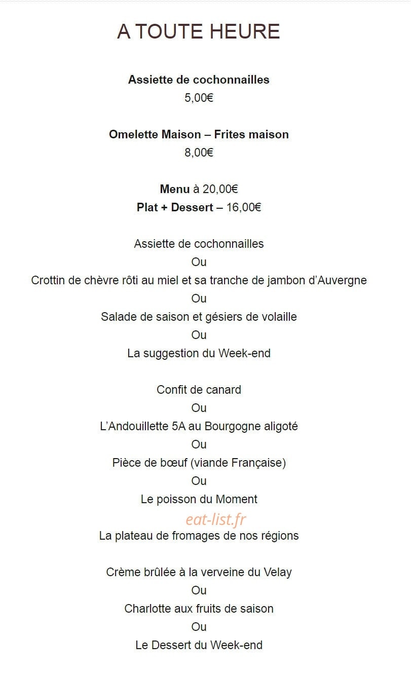 Auberge de montjoux — carte page 2