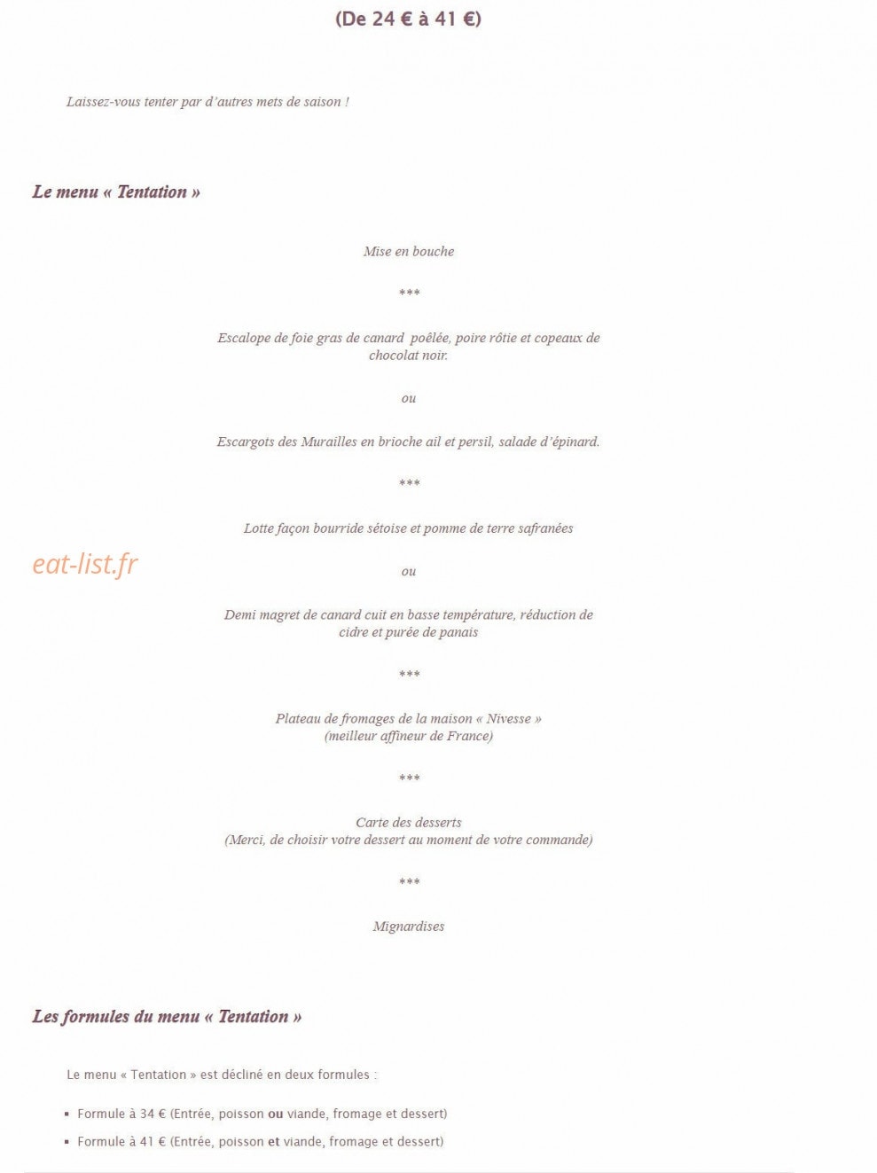 Mon Auberge — carte page 2