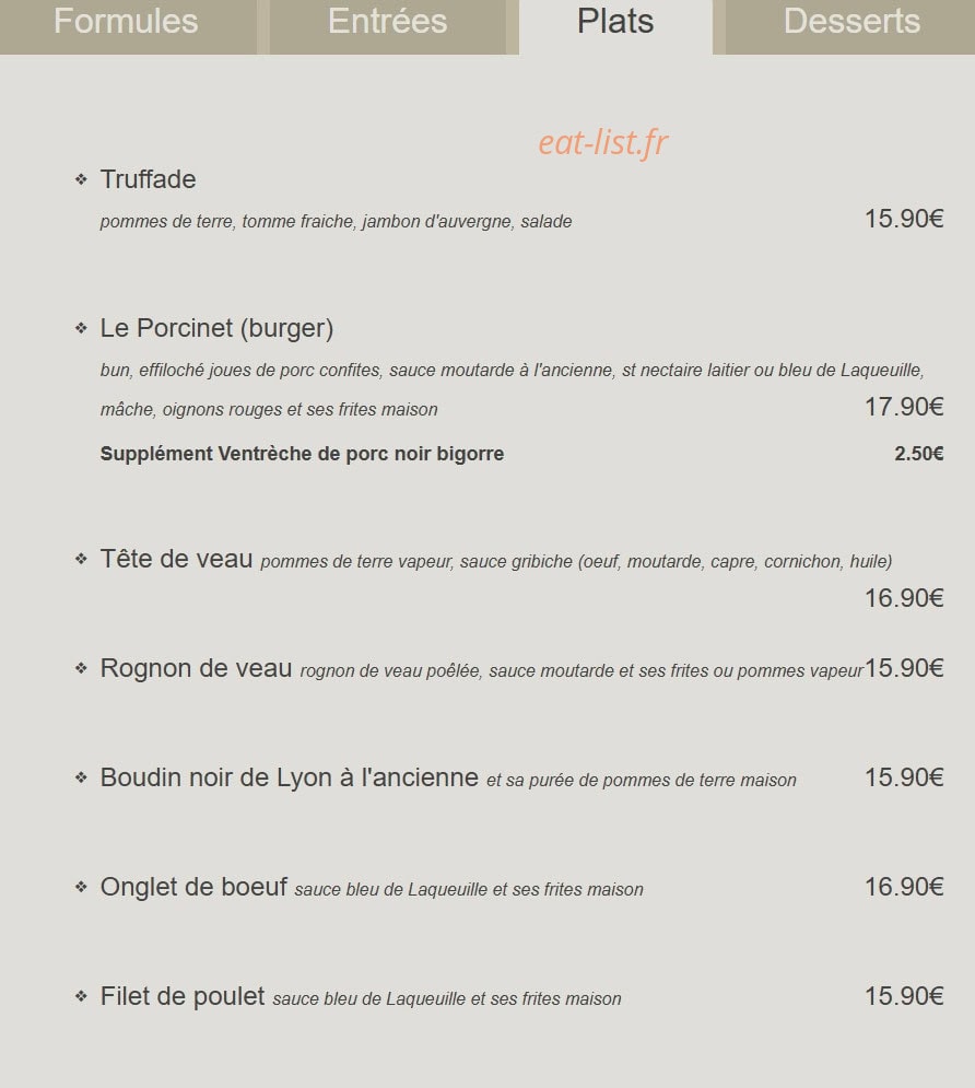 A Table — carte page 3