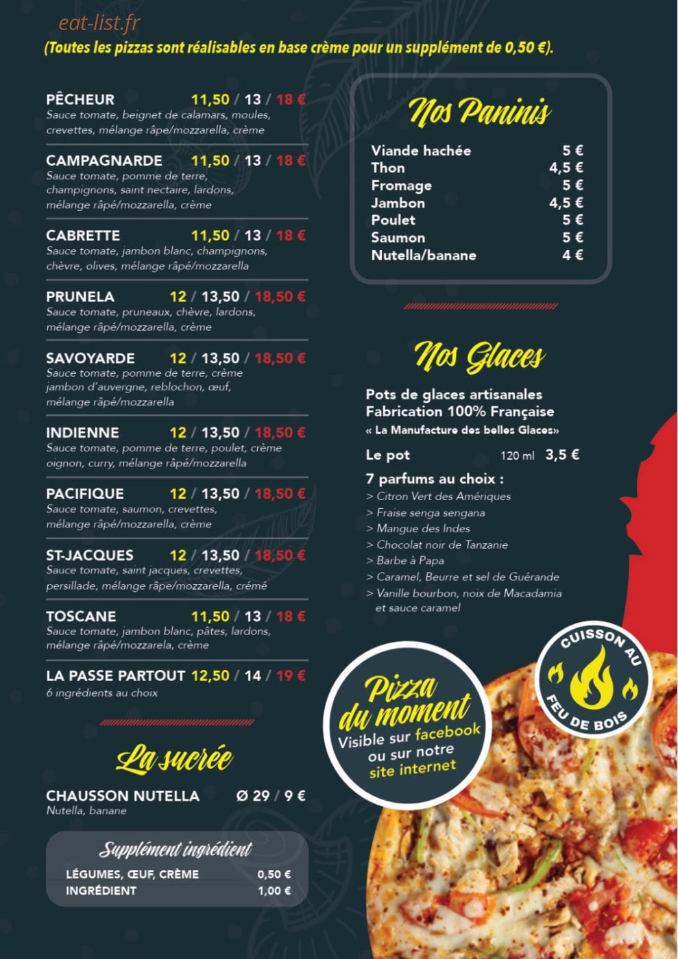Emma Pizza — carte page 2