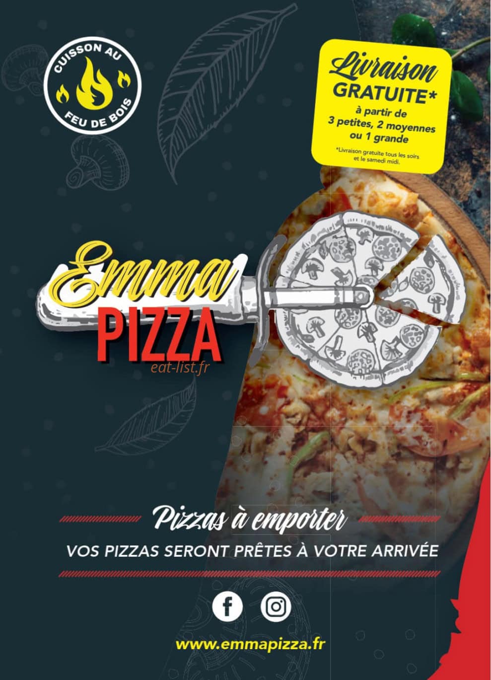 Emma Pizza — carte page 1
