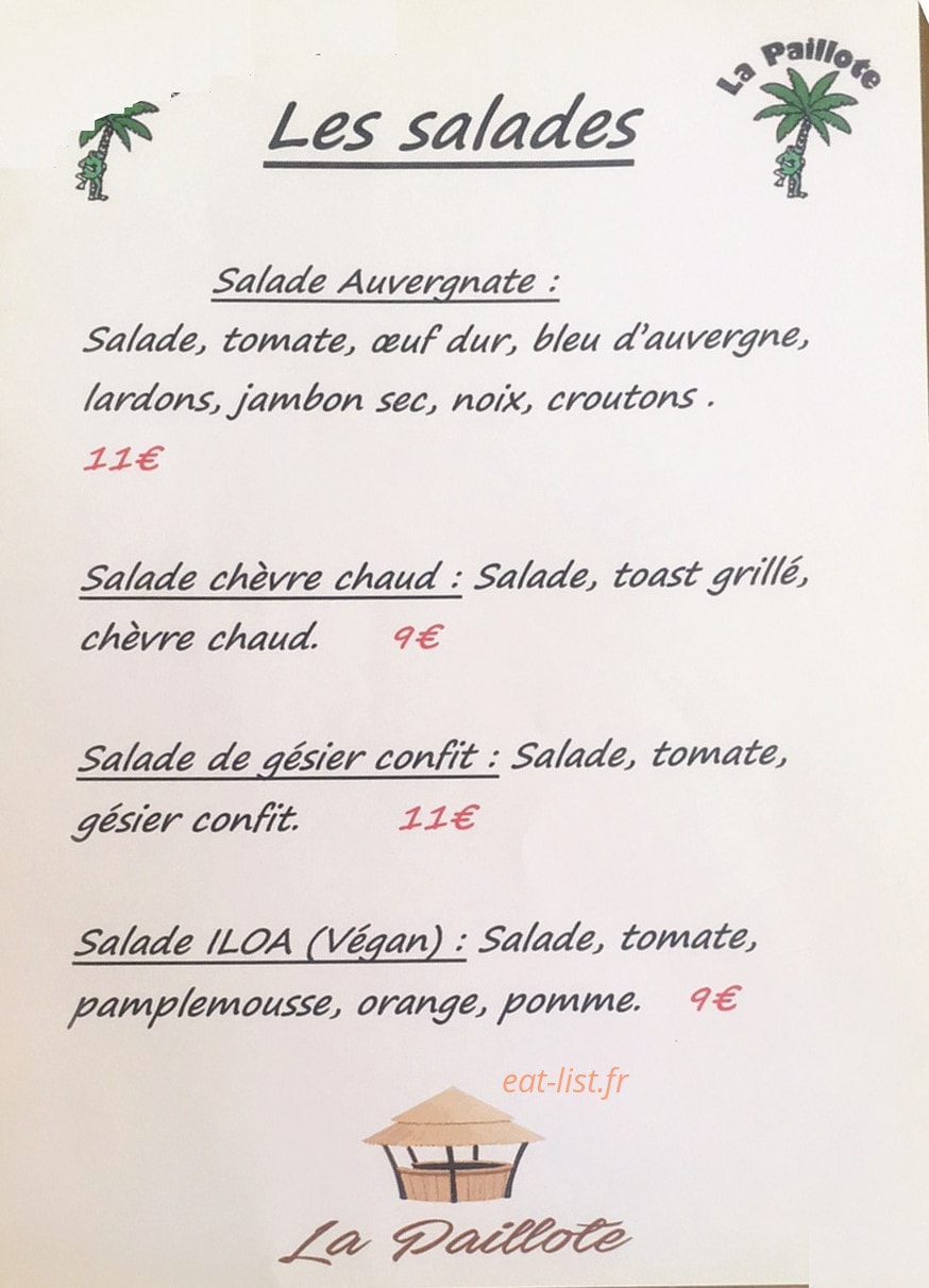 La paillote à Jean-Lou — carte page 1