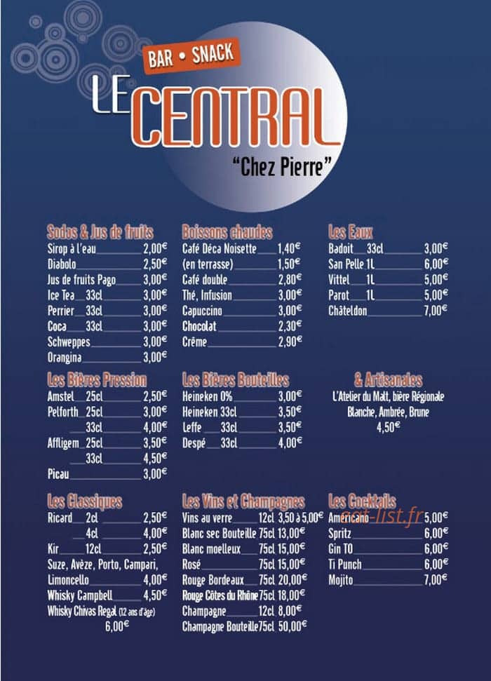 Le Central — carte page 2