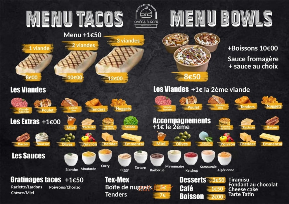 Oméga Burger — carte page 2