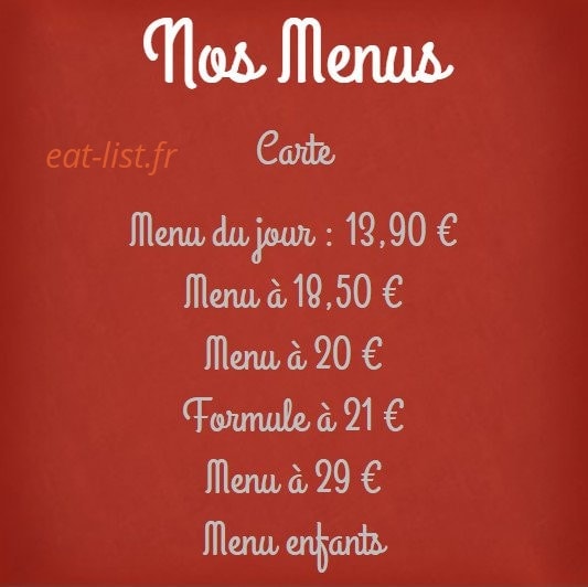 Hôtel Restaurant du Centre — carte page 1