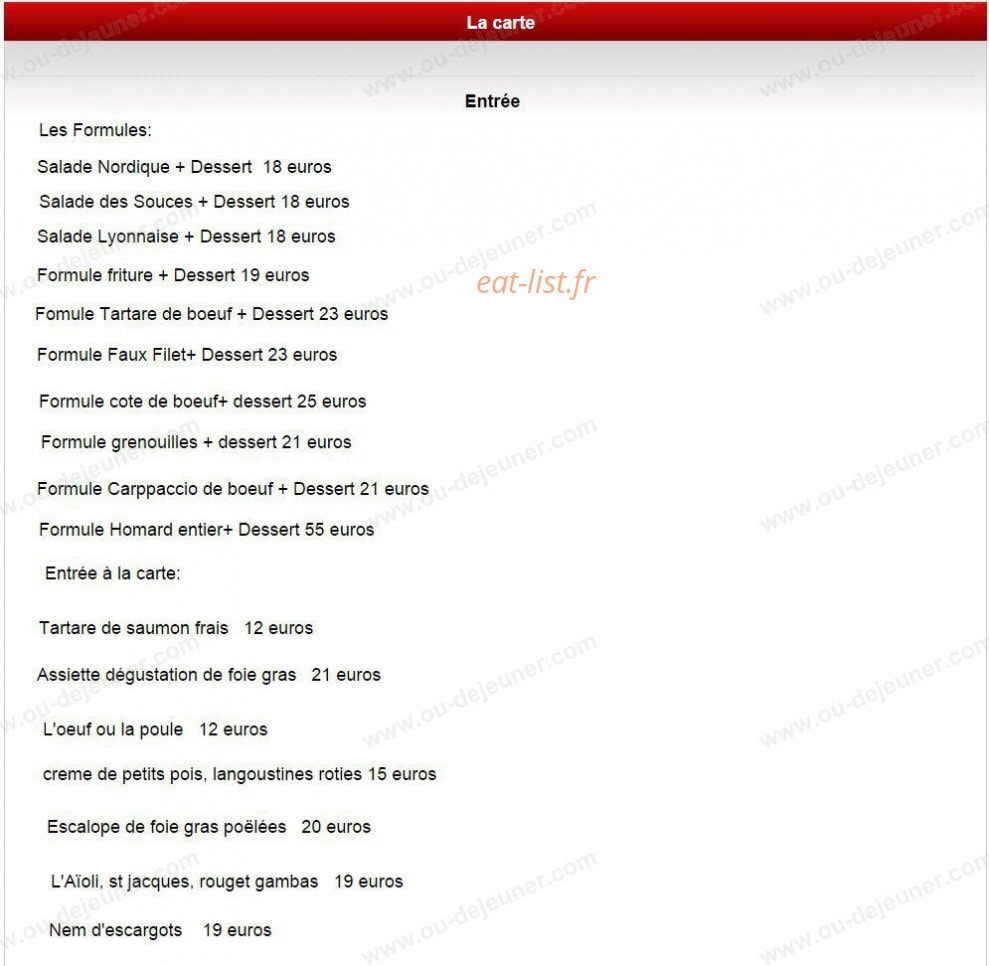 Restaurant les Sources — carte page 4