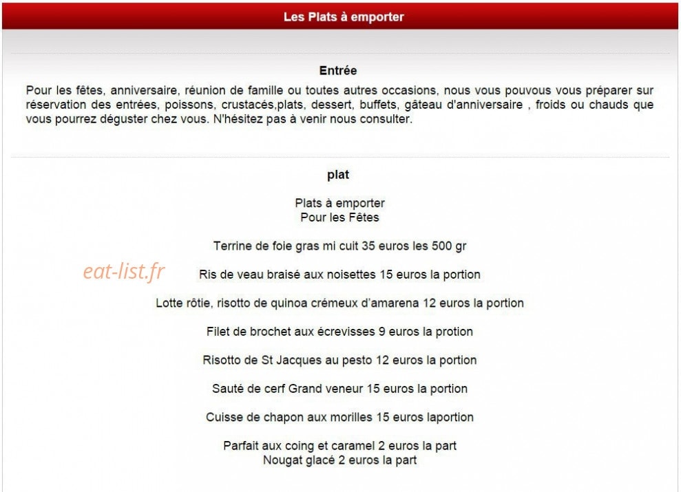 Restaurant les Sources — carte page 6
