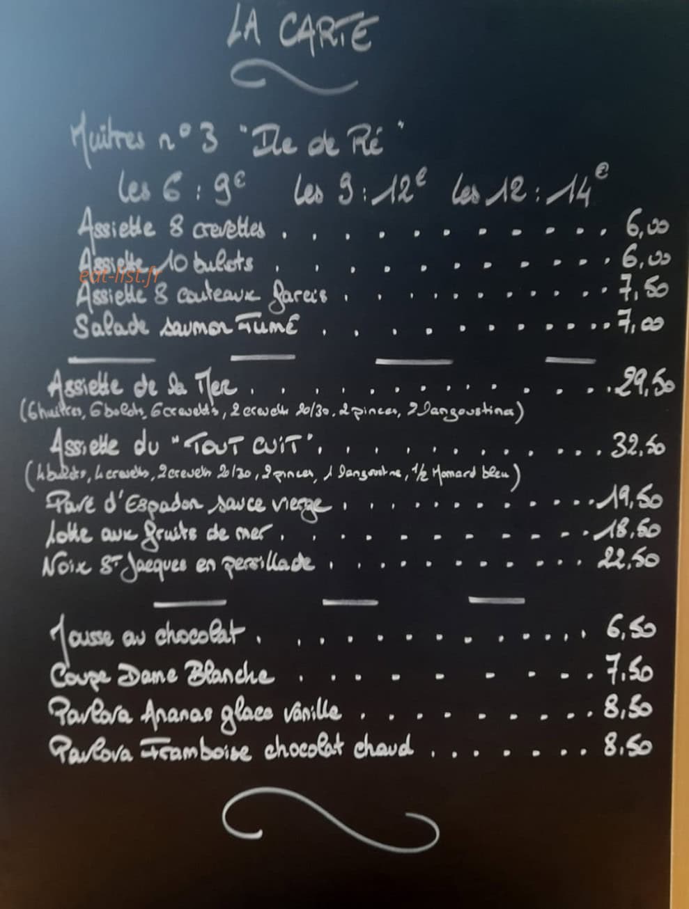 Carte et menu de Au Coteau de La Couze à Tourzel Ronzieres — La carte
