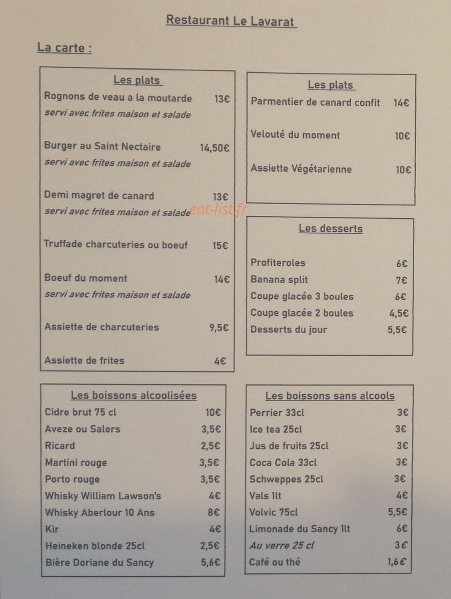 Le Lavarat — carte page 1