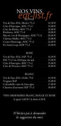 Restaurant du Pont — carte page 3