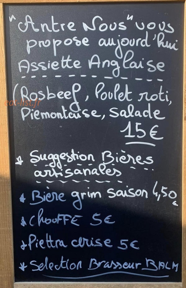 Antre Nous — carte page 1