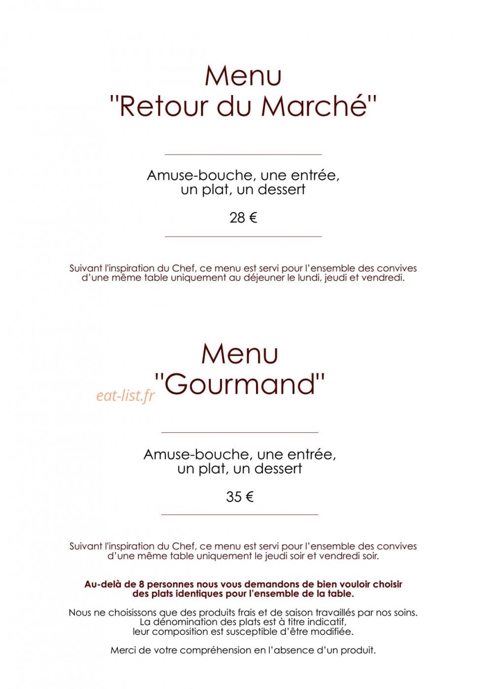 Le Carrousel — carte page 2