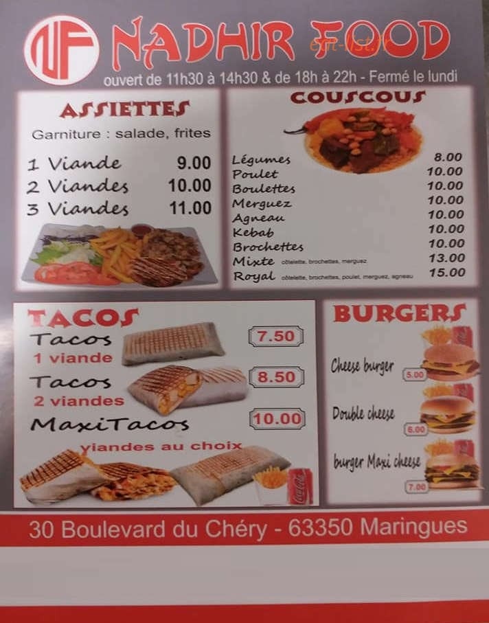 Nadhir food — carte page 2