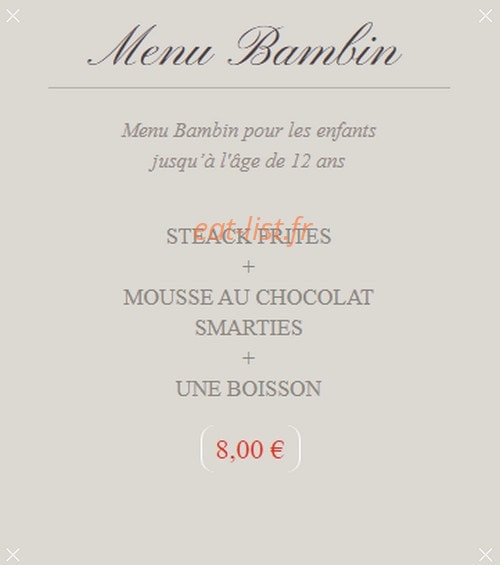 Bistrot Klam — carte page 1