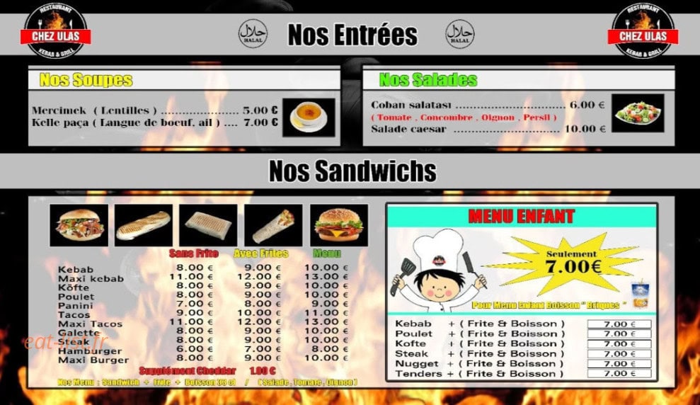Chez Ulas — carte page 1