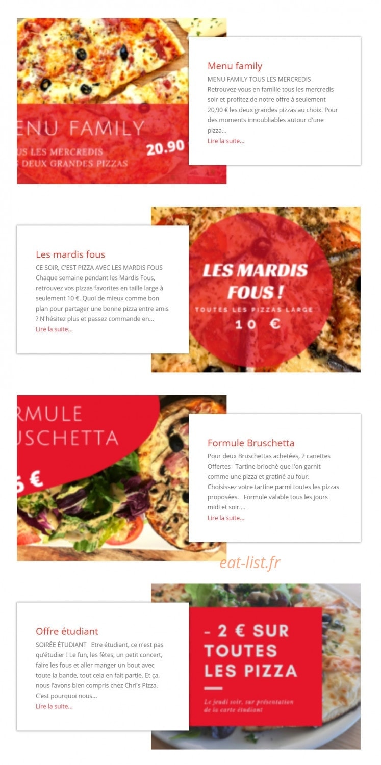 Chri's Pizza — carte page 2