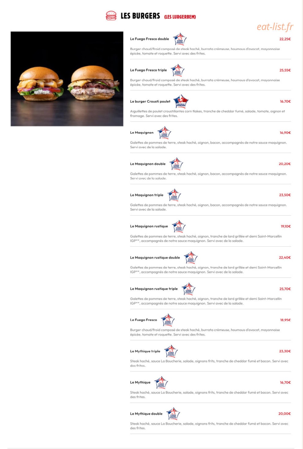 Restaurant La Boucherie — carte page 4