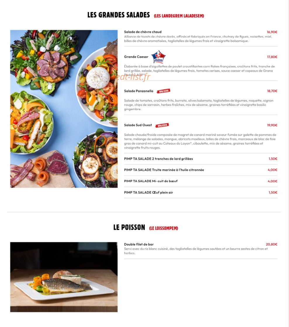 Restaurant La Boucherie — carte page 3