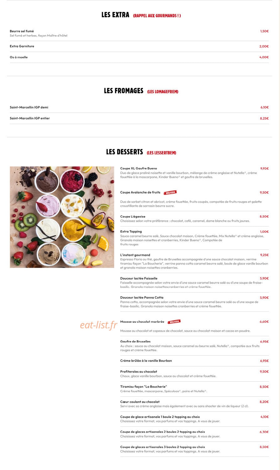 Restaurant La Boucherie — carte page 6
