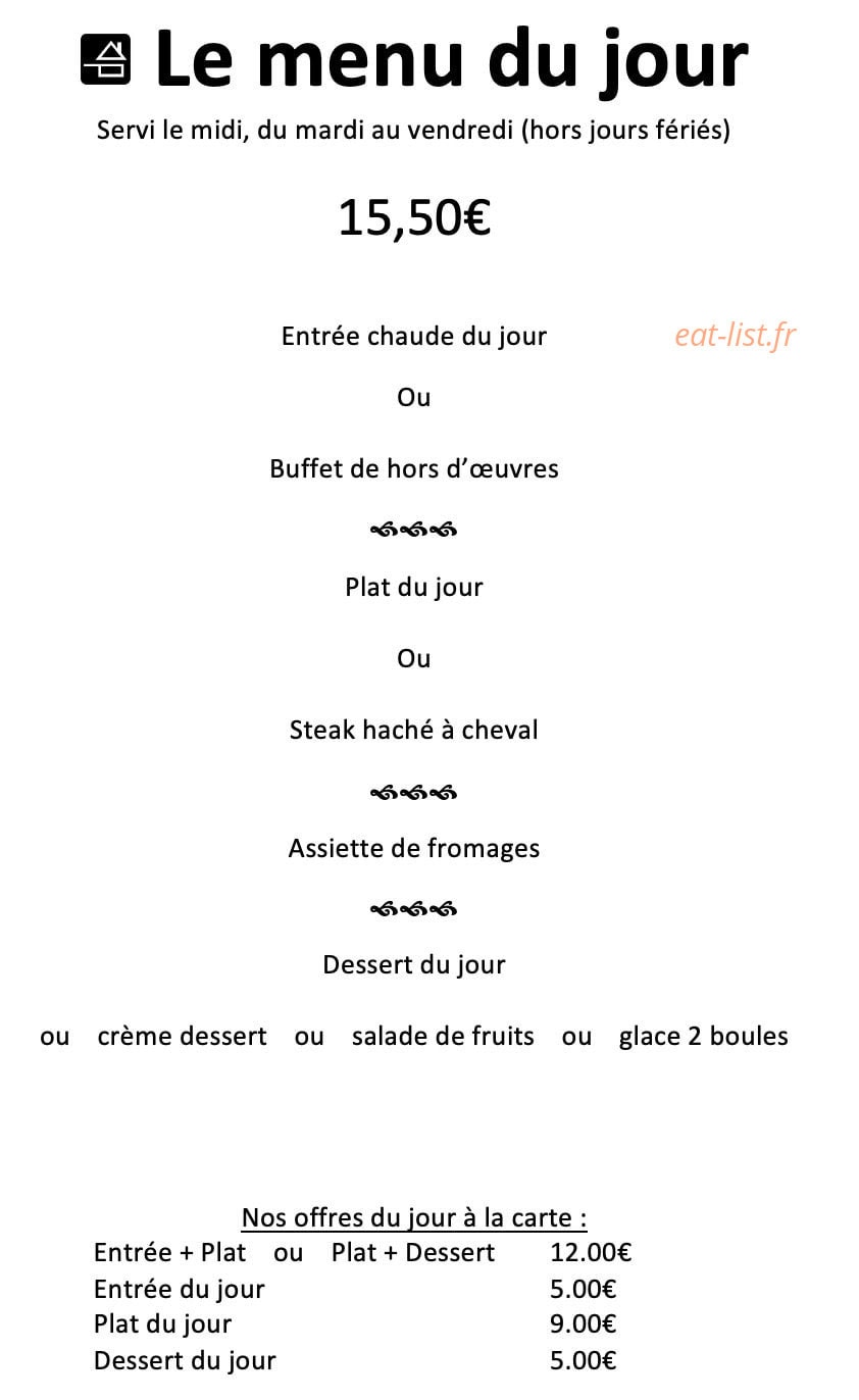 Le Bistro des Combrailles — carte page 1