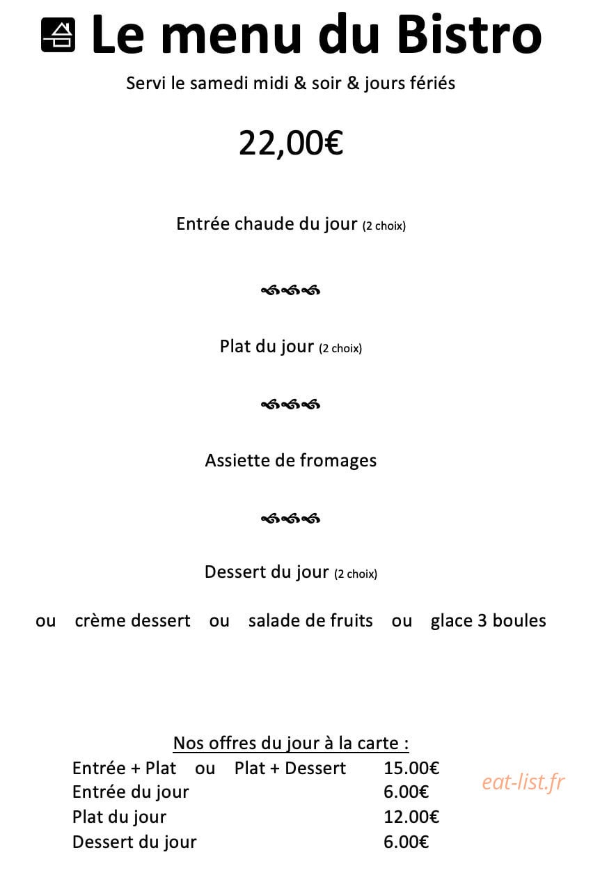 Le Bistro des Combrailles — carte page 2