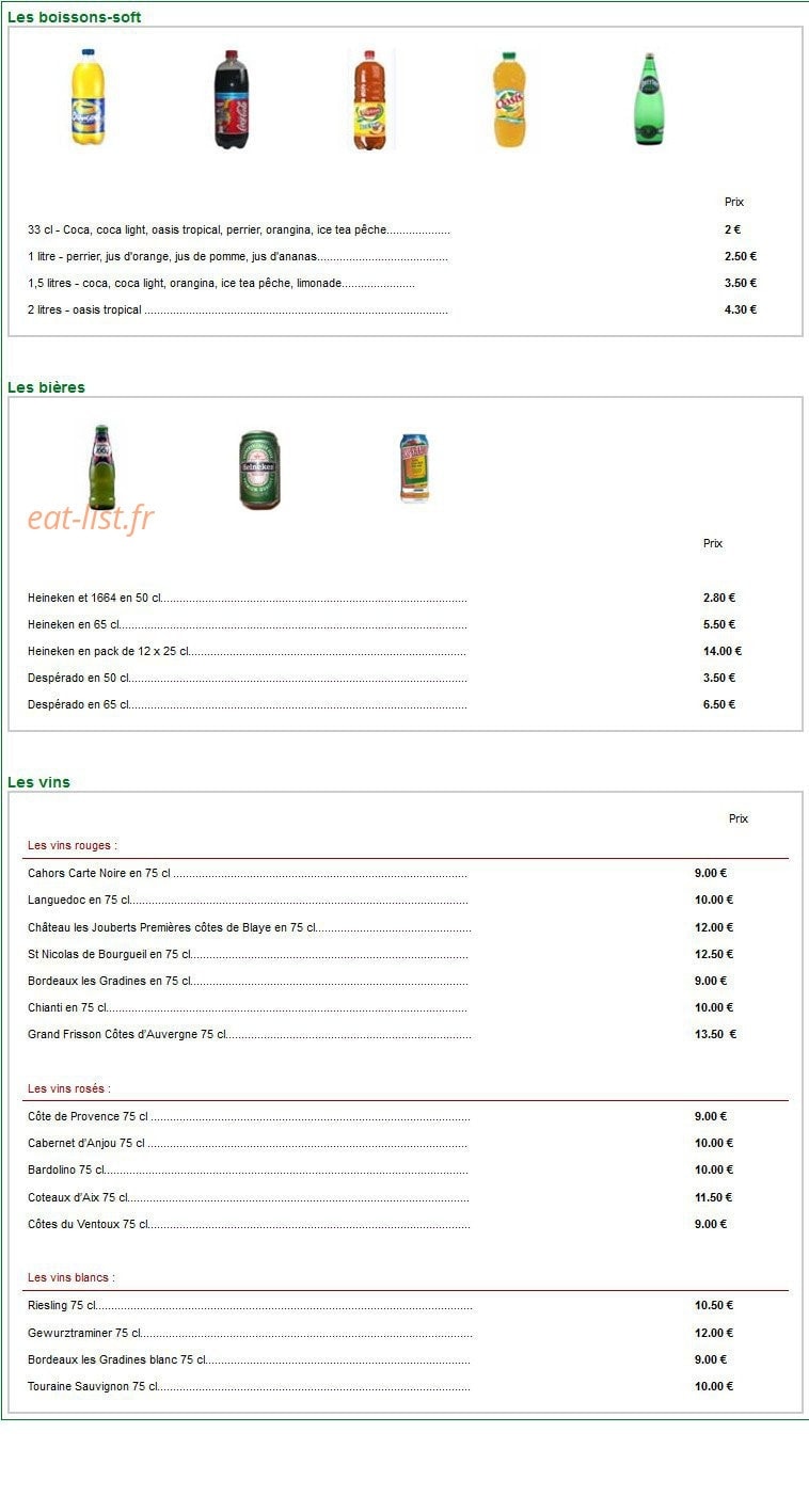 Bob's Pizza — carte page 8