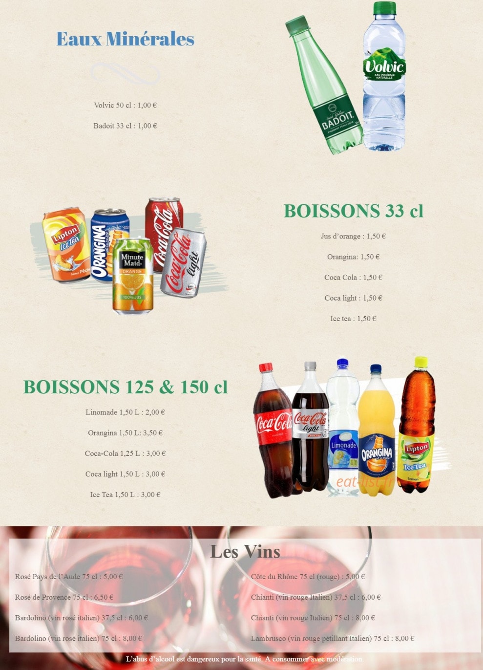 Cham' pizza — carte page 8