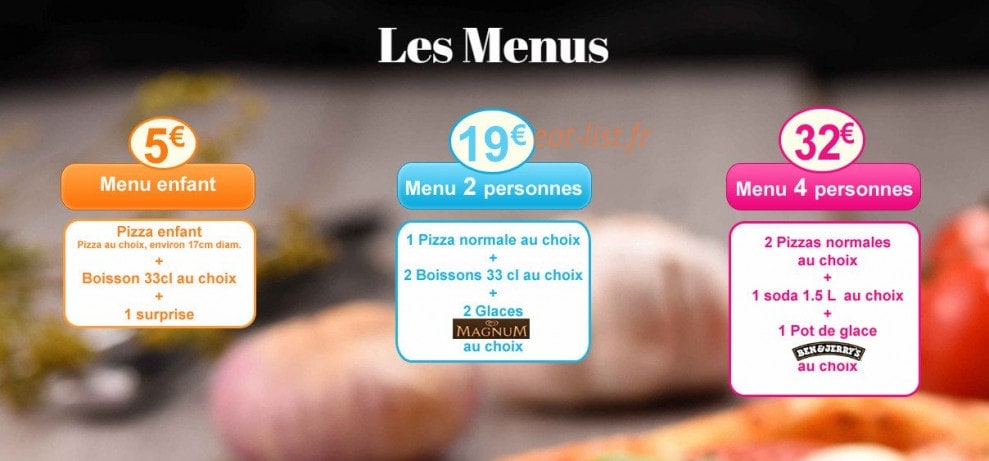 Cham' pizza — carte page 6