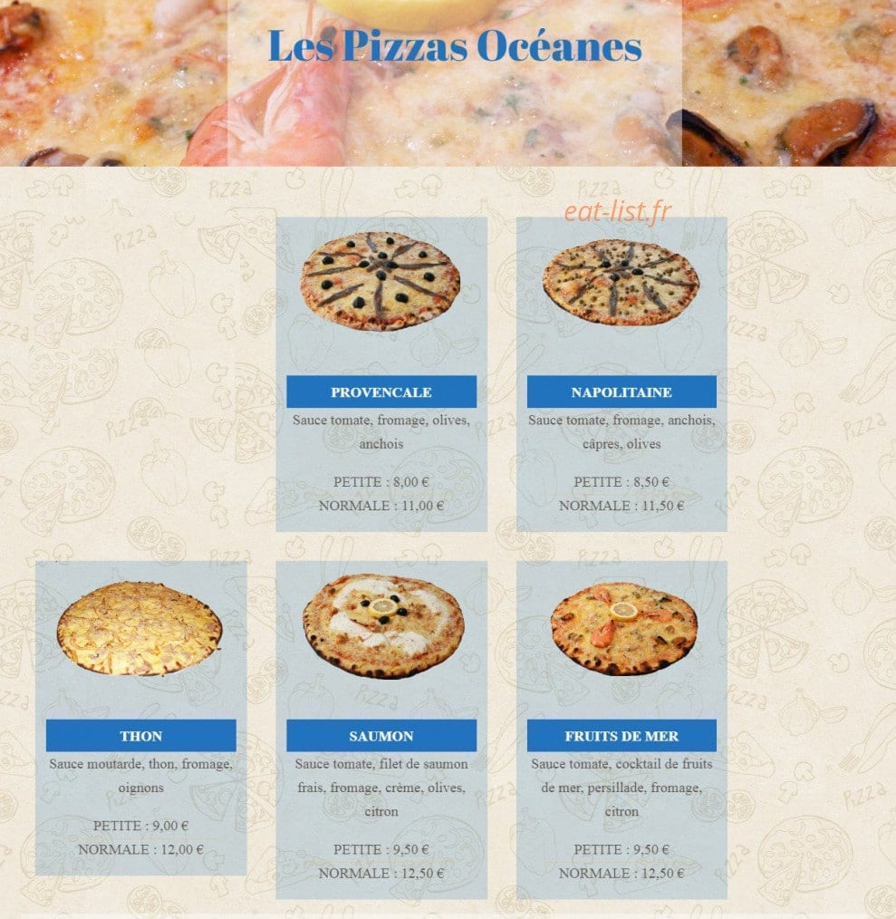 Cham' pizza — carte page 3