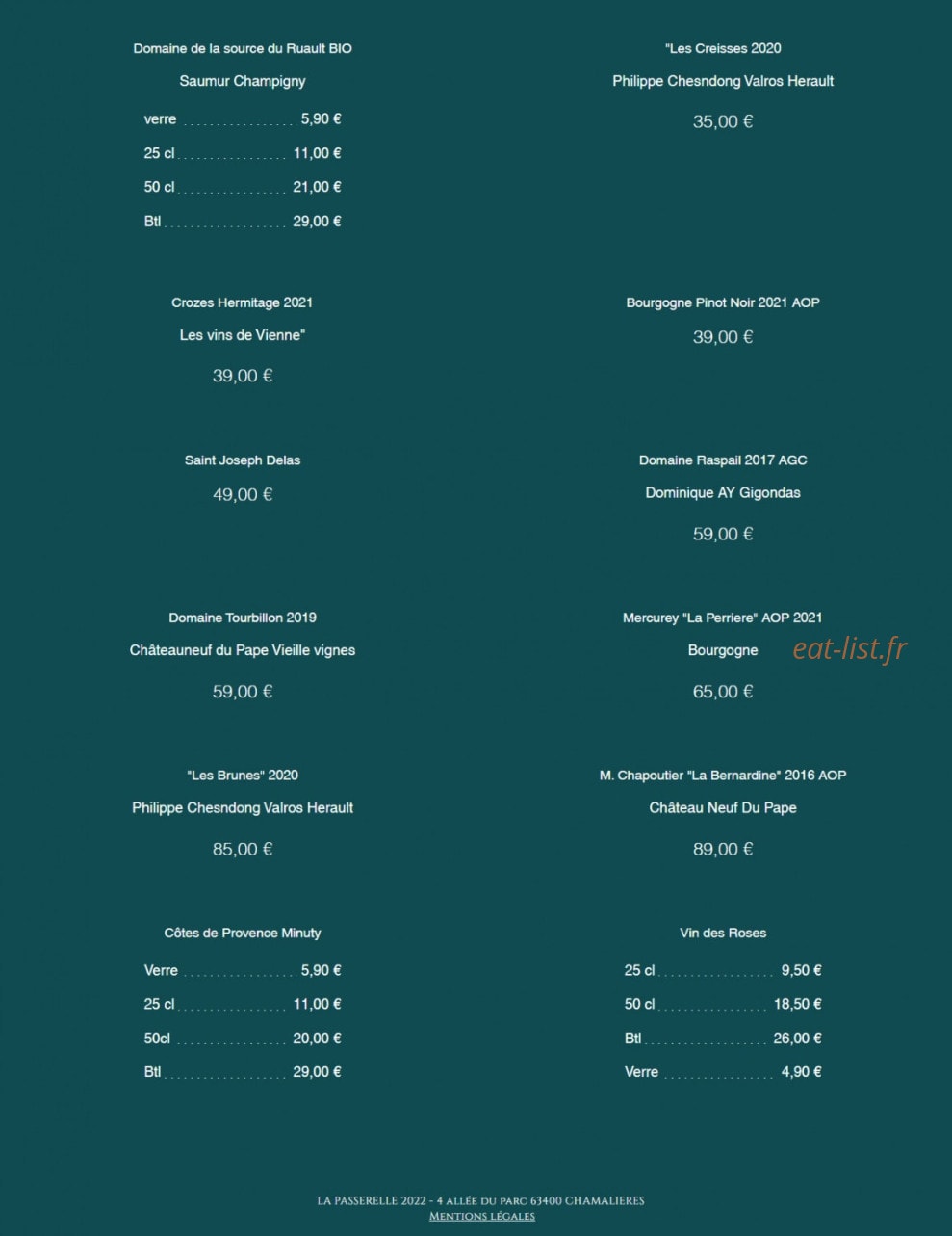La Passerelle — carte page 6