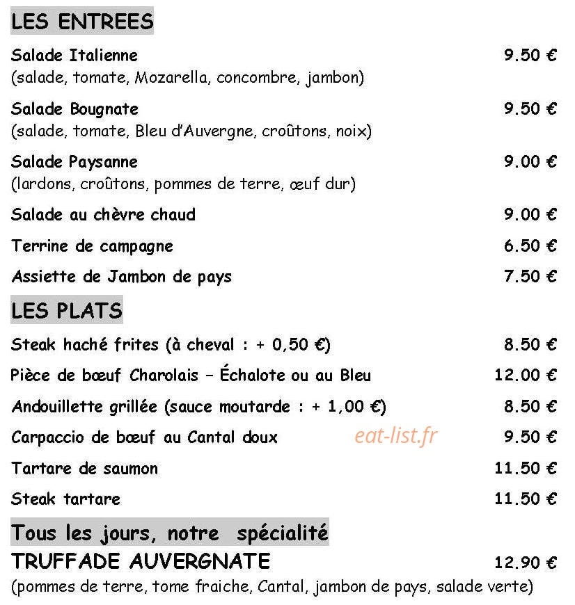 Le Carioca — carte page 1