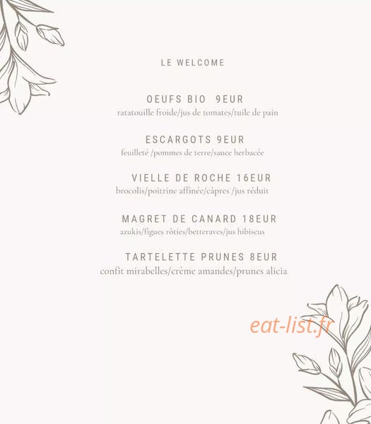 Le Welcome — carte page 1