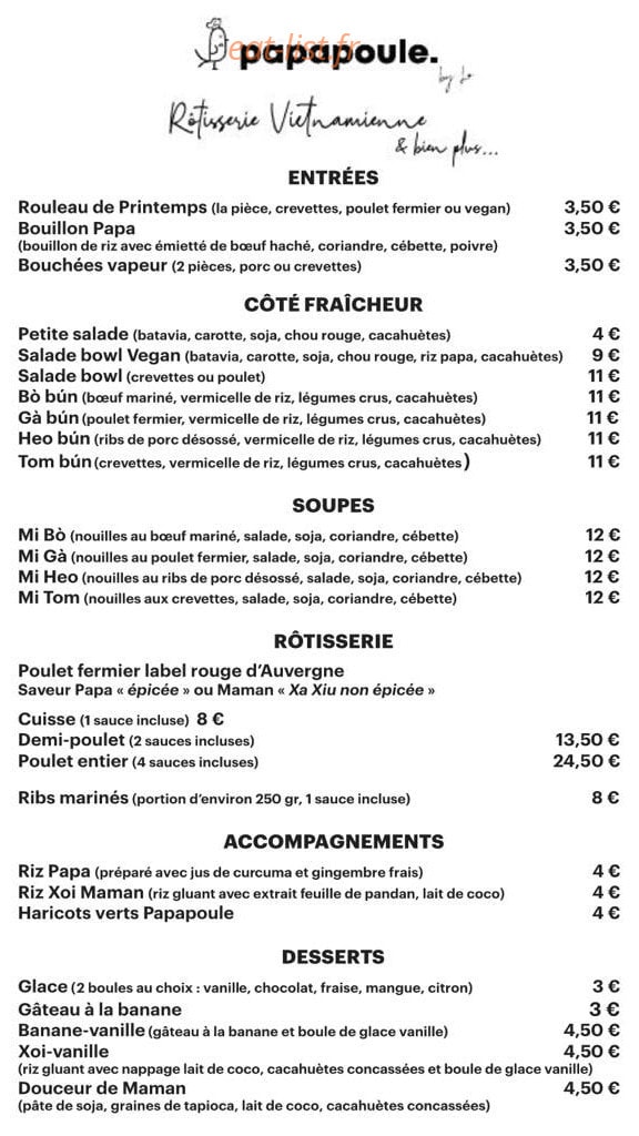 Papapoule By Lo — carte page 1