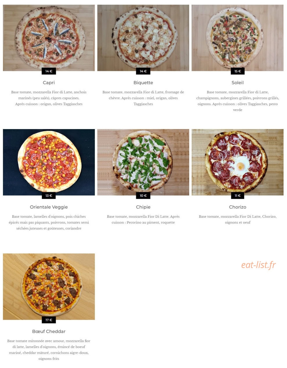 Tosta Pizza — carte page 2