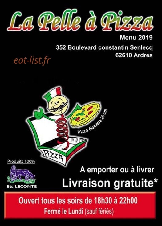 La pelle à pizza — carte page 1