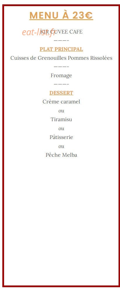Auberge de La Cabane — carte page 5