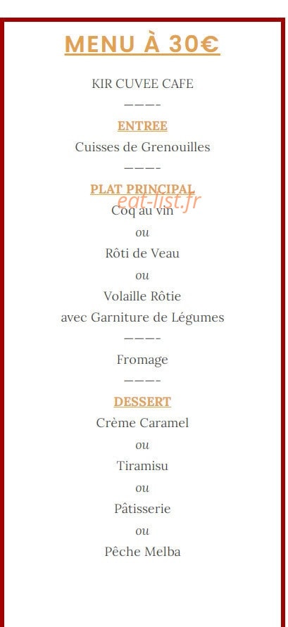 Auberge de La Cabane — carte page 3