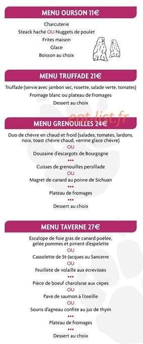 La Taverne de l'ours — carte page 2