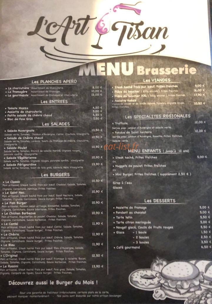 L'art Tisan — carte page 1