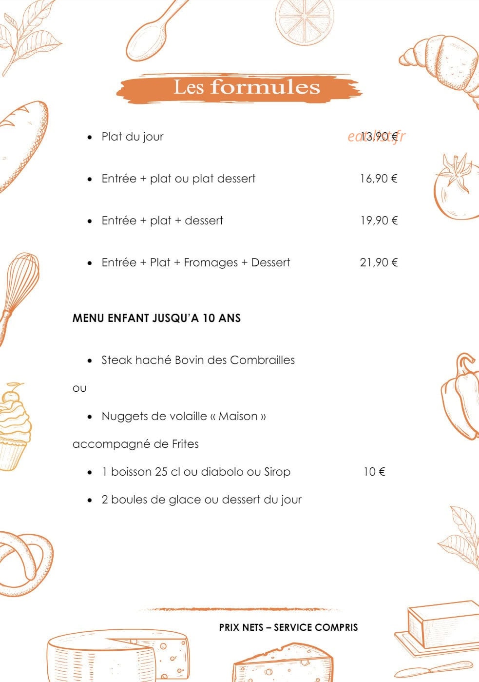 Le Bistrot 2031 — carte page 1