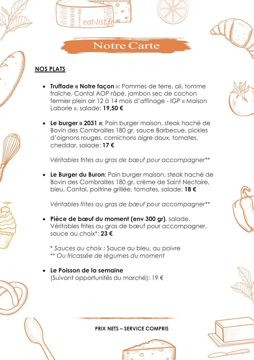 Le Bistrot 2031 — carte page 3