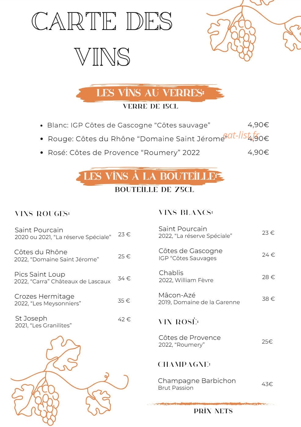 Le Bistrot 2031 — carte page 4