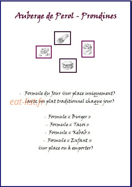 Auberge de Perol — carte page 3