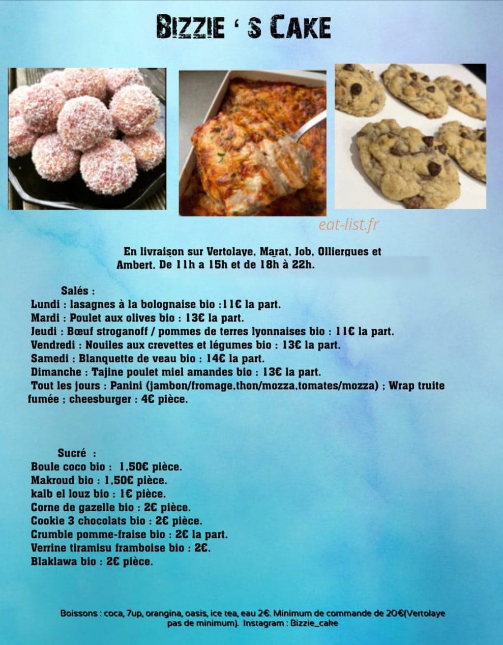 Bizzie ´ cake — carte page 1