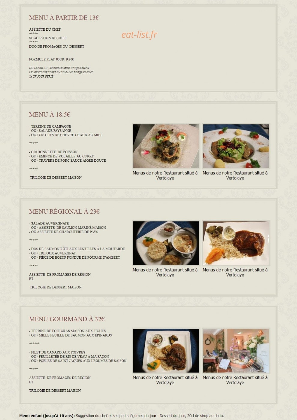 Hotel de la dore — carte page 1