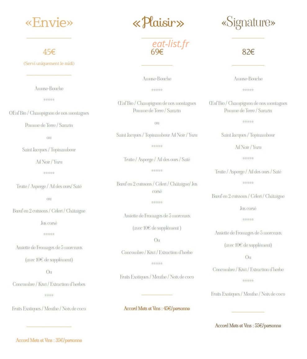 Carte et menu de La Bergerie de Sarpoil à Saint Jean en Val — Les menus
