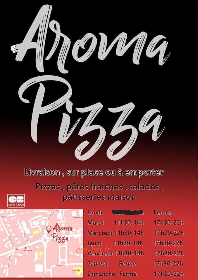 Aroma pizza — carte page 1