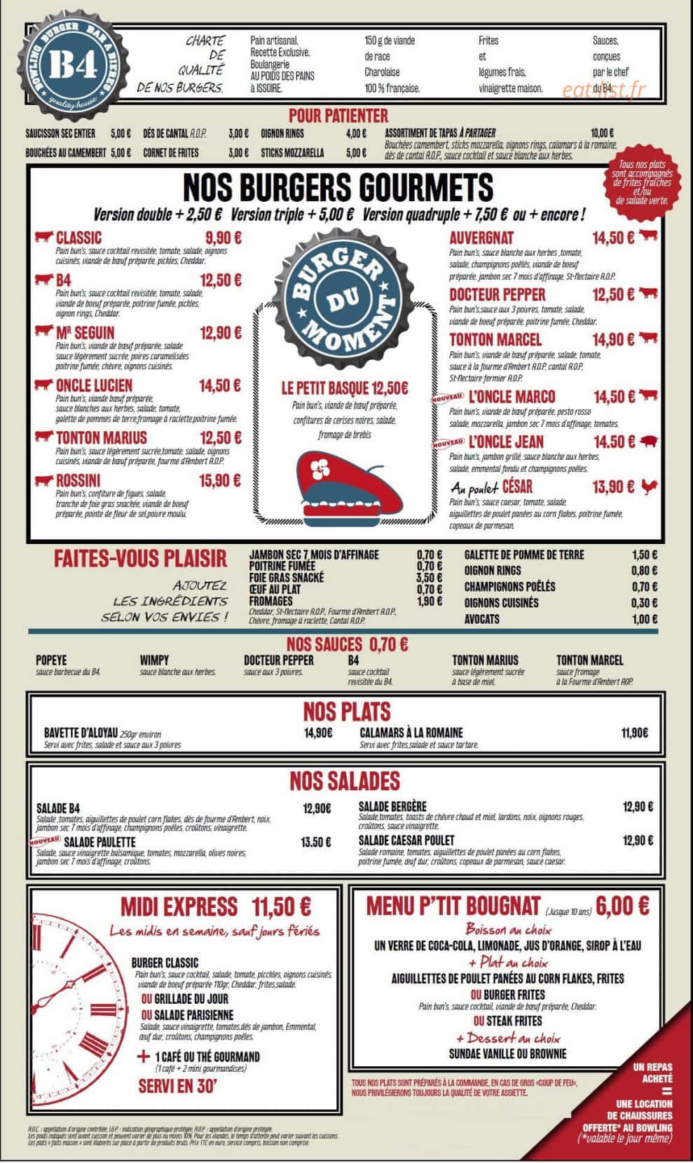 B4 Bowling — carte page 2