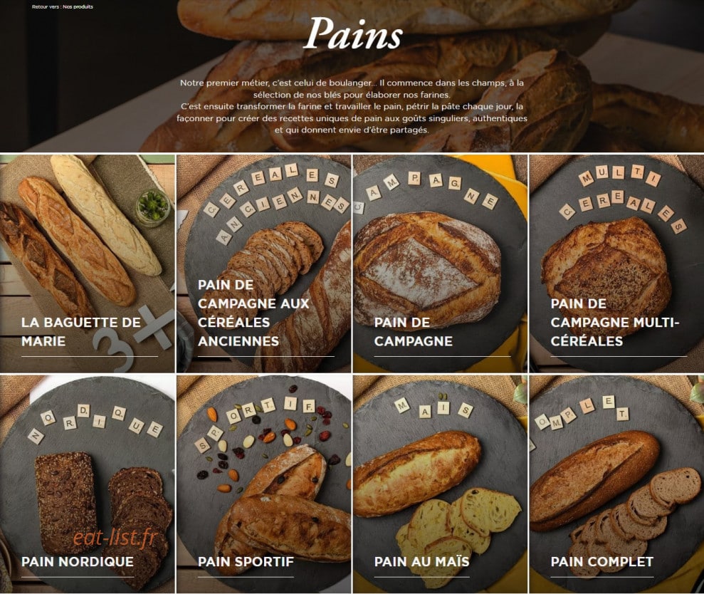 Boulangerie Marie Blachère — carte page 1