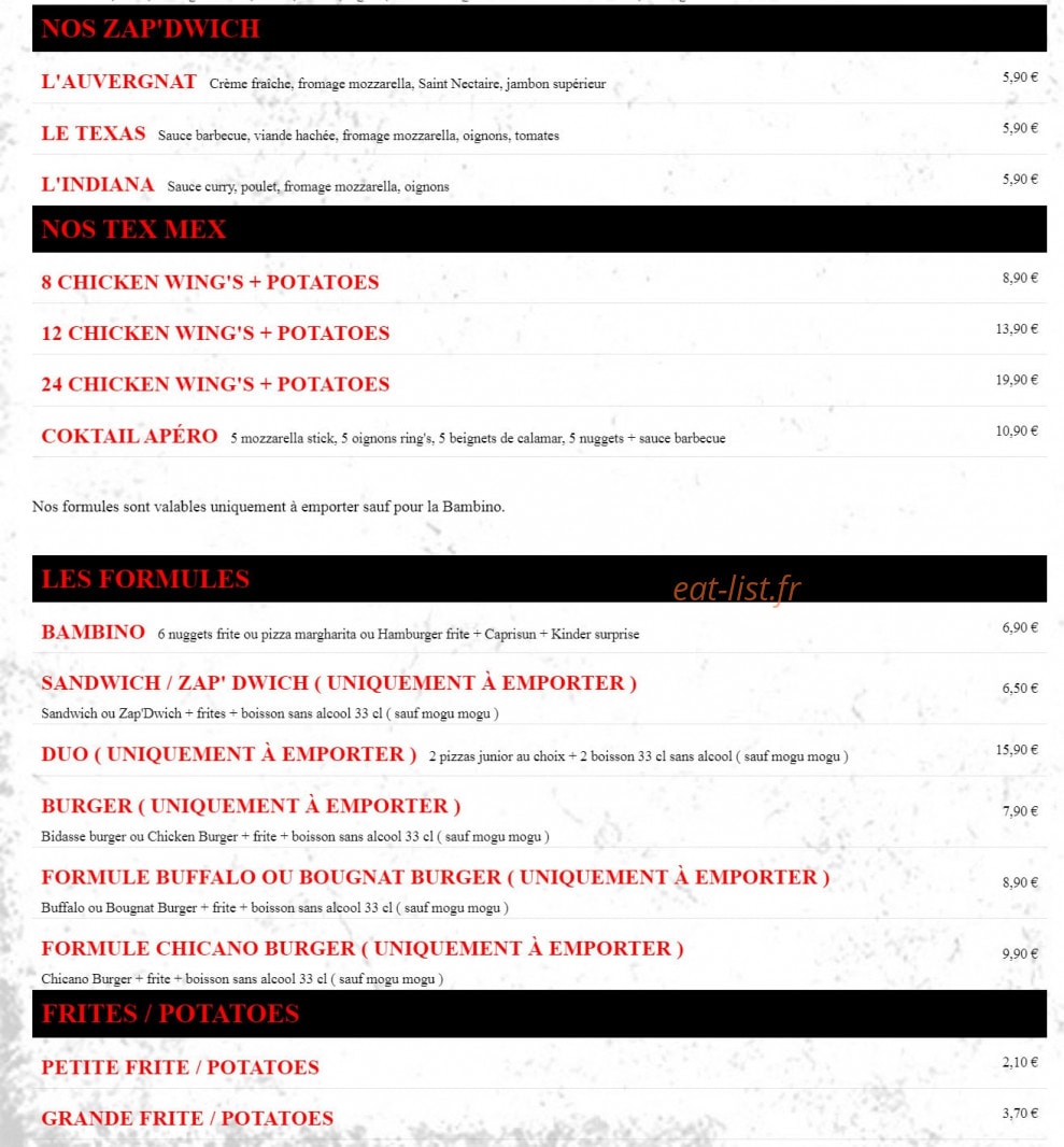Chicano Pizza — carte page 4